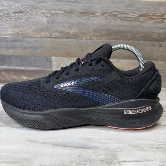 Brooks Adrenaline GTS 24 Women's Size 9 Black Peach Running Shoes 1204261B012 - Picture 3 of 9